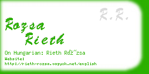 rozsa rieth business card